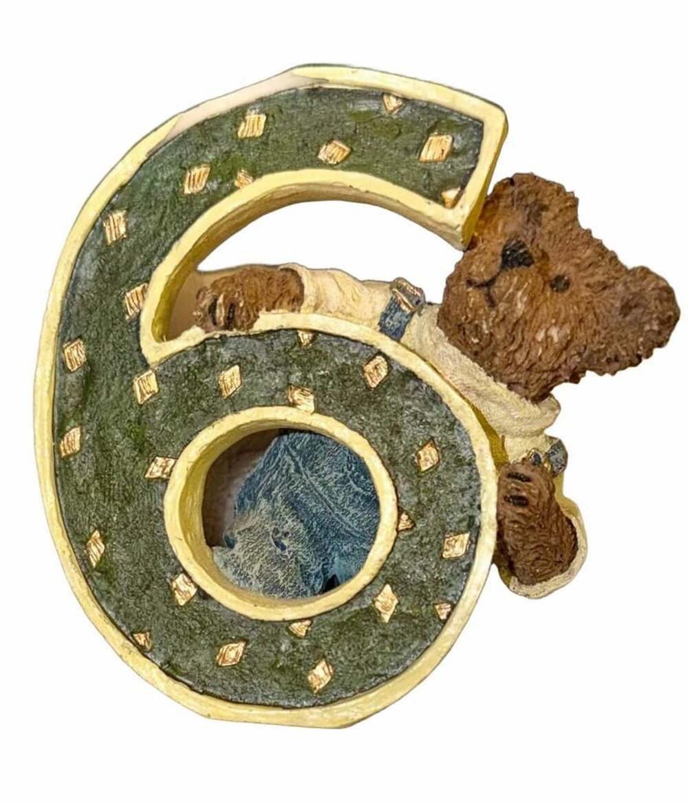 Boyds Bears S.S. Beanster Bearstone Collection Age 6 Number Figurine